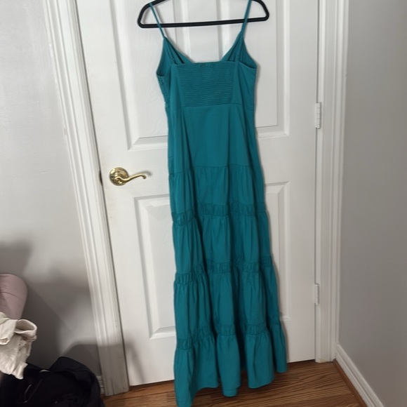 Express Teal Maxi Dress strapless, tiered size medium - Picture 5 of 6
